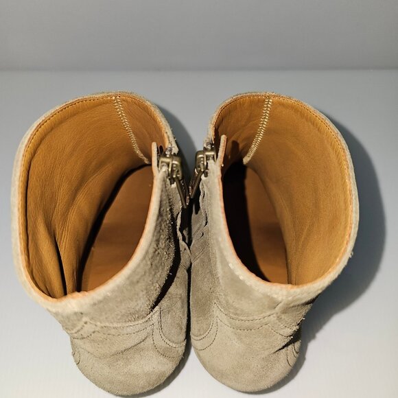 NEW Isabel Marant Dacken Classic Ankle Bootie Womens EU 39 Taupe Suede Western - Picture 11 of 15